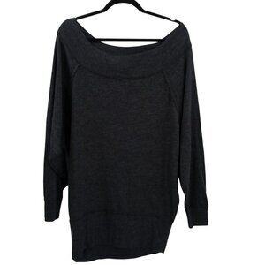 We the Free People Off the Shoulder Long Sleeve Tunic Top Size M Knit Gray
